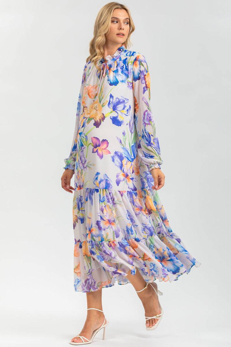 Pietro Brunelli NOEMI QA30 | Abito Premaman in Chiffon Stampato Qualità Garantita
