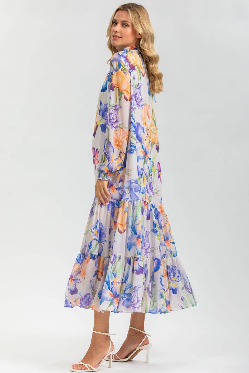 Pietro Brunelli NOEMI QA30 | Abito Premaman in Chiffon Stampato Qualità Garantita