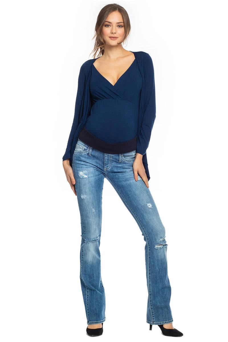 Pietro Brunelli SLIM BOOTCUT W607 | Jeans Premaman con Rotture Prezzo Ridotto