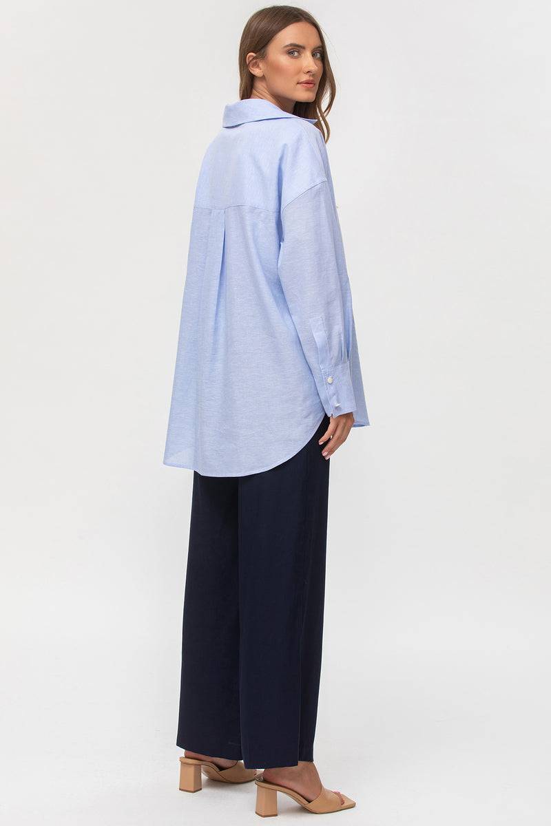 Pietro Brunelli WARREN | Pantaloni Premaman a Gamba Larga Blu Moda