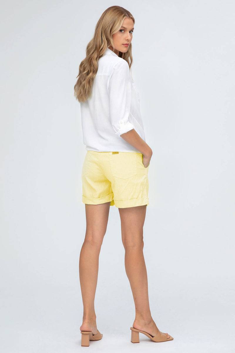 Pietro Brunelli MINI SHORT IN LINO | Pantaloncini Premaman Gialli Qualità Garantita