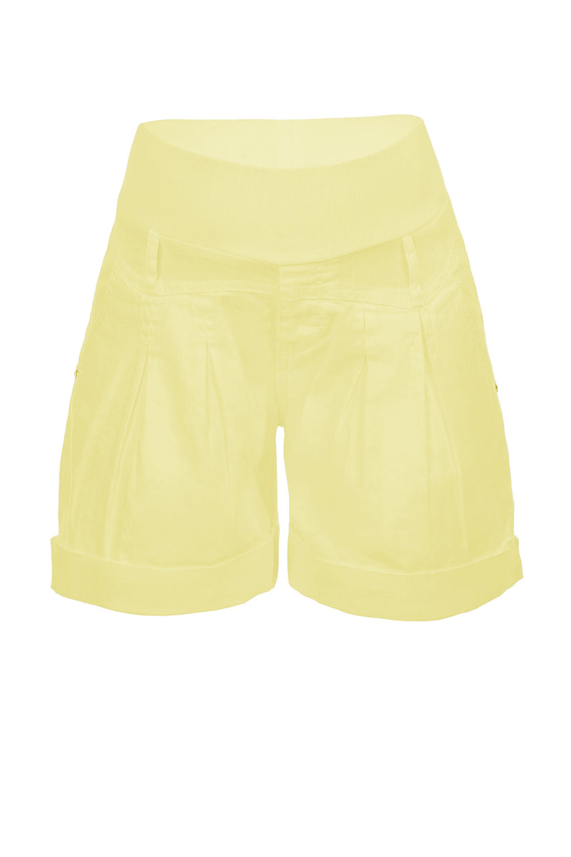 Pietro Brunelli MINI SHORT IN LINO | Pantaloncini Premaman Gialli Qualità Garantita