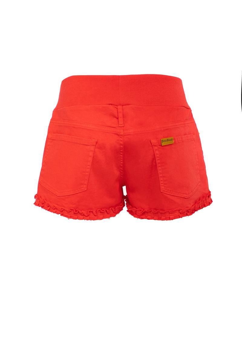 Pietro Brunelli BONNIE MINI SHORTS ROSSI | Pantaloncini Premaman in Cotone Negozi Online