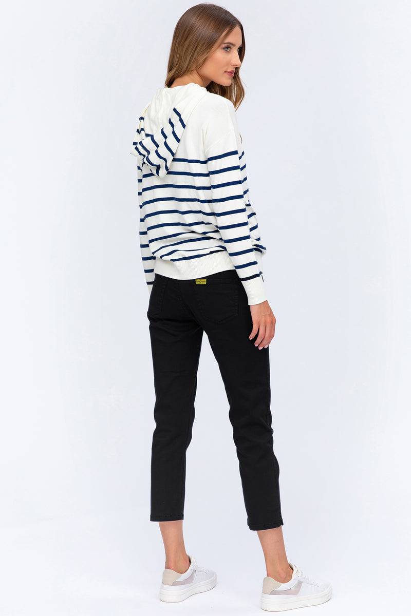 Pietro Brunelli CAPRI NERO | Pantaloni Premaman in Cotone Elasticizzato In Saldo