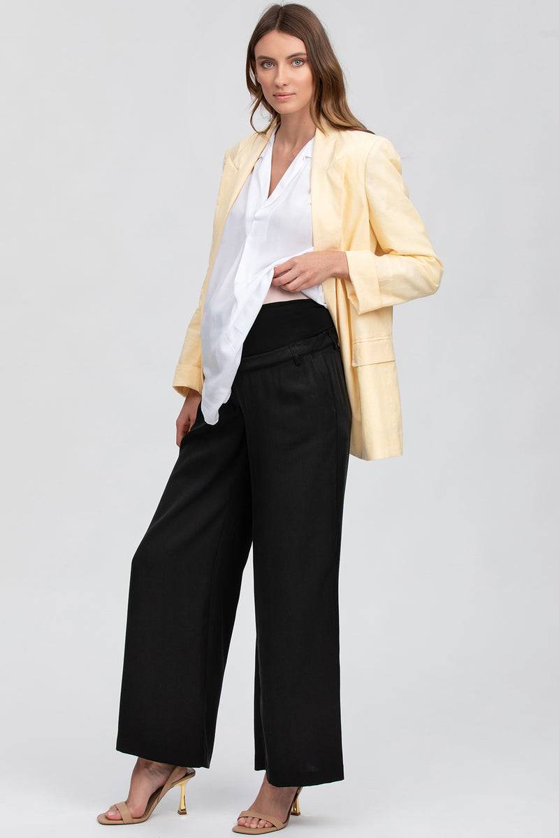 Pietro Brunelli WARREN | Pantaloni Premaman a Gamba Larga Neri Moda