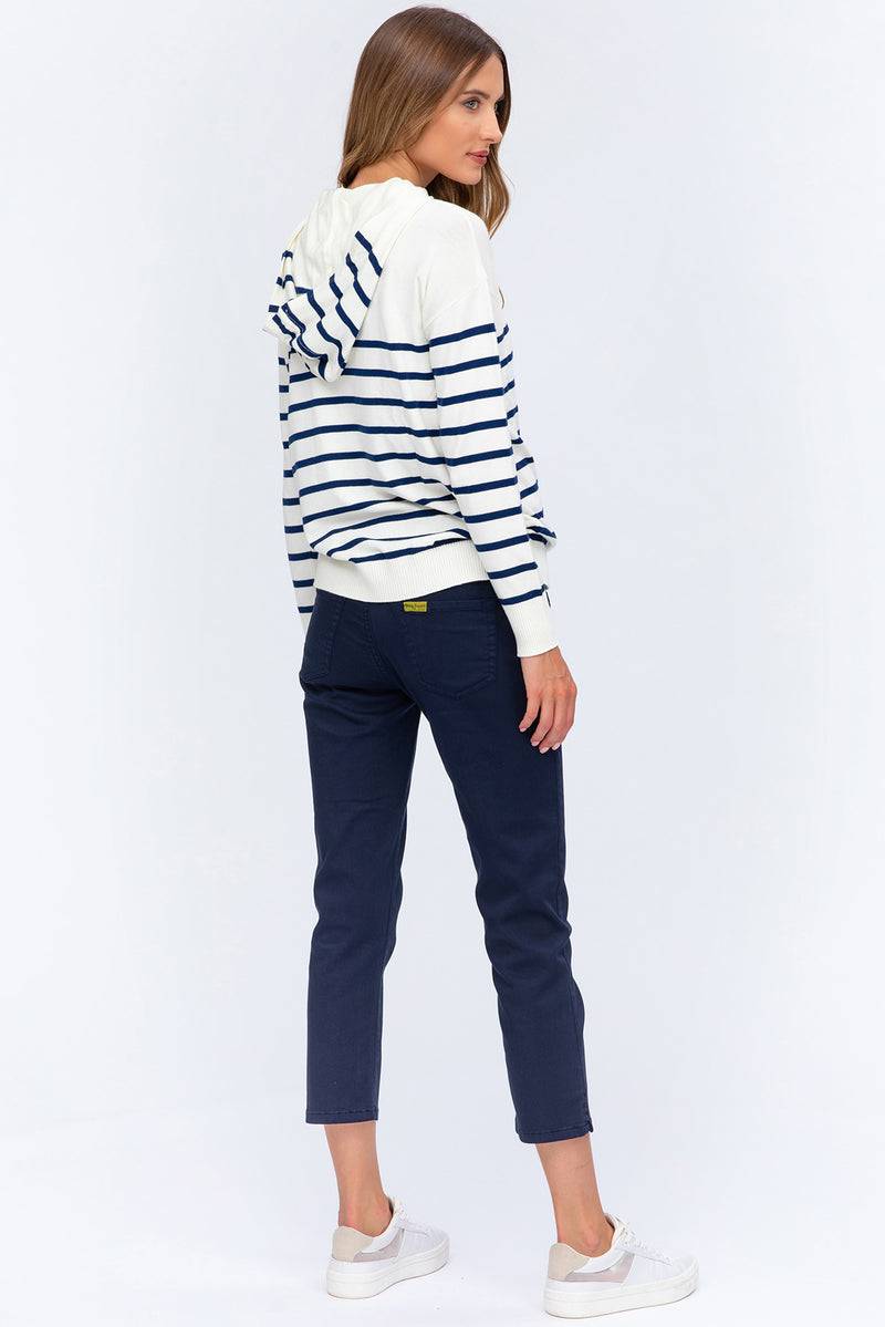 Pietro Brunelli CAPRI BLU | Pantaloni Premaman in Cotone Elasticizzato Italy