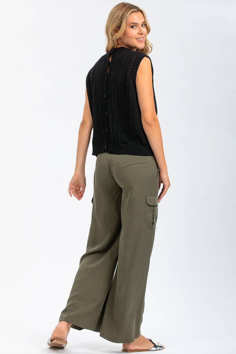 Pietro Brunelli CHARLIE | Pantaloni Premaman Stile Cargo in Tencel In Linea
