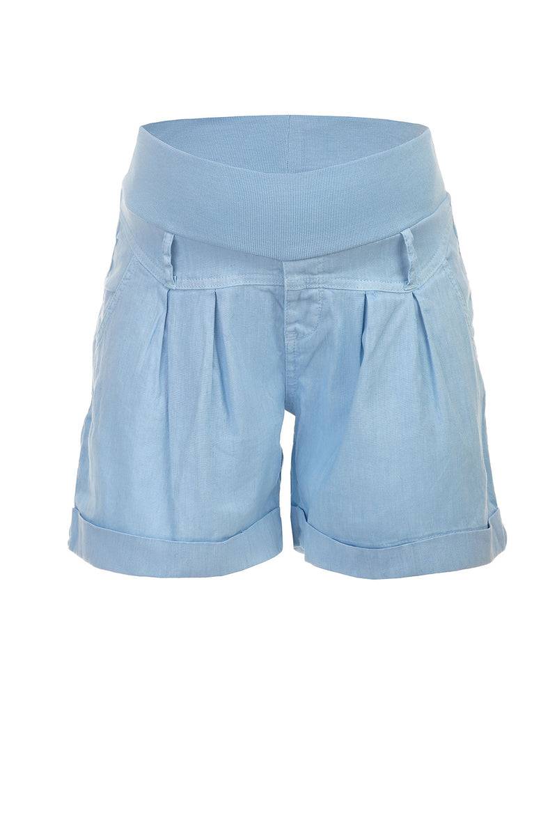 Pietro Brunelli MINI SHORT IN LINO | Pantaloncini Premaman Blu Negozi Online