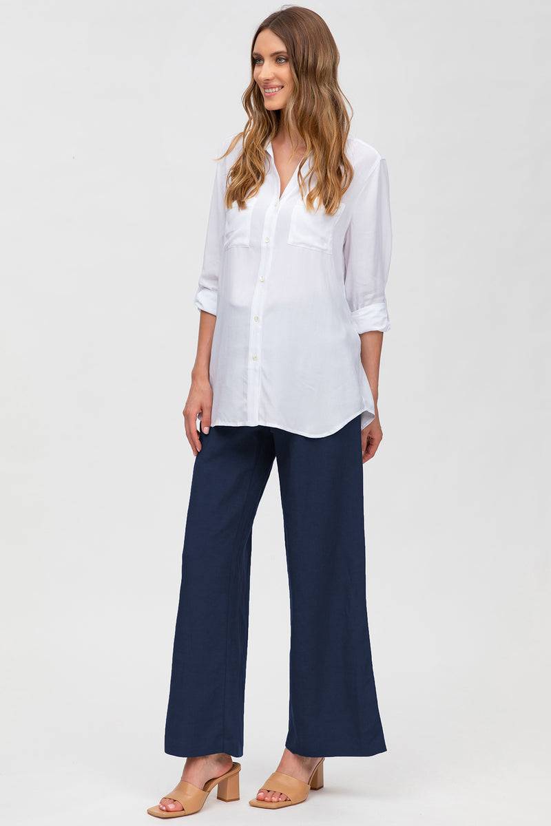 Pietro Brunelli JOSEPH | Pantaloni Premaman in Lino Blu Sconto