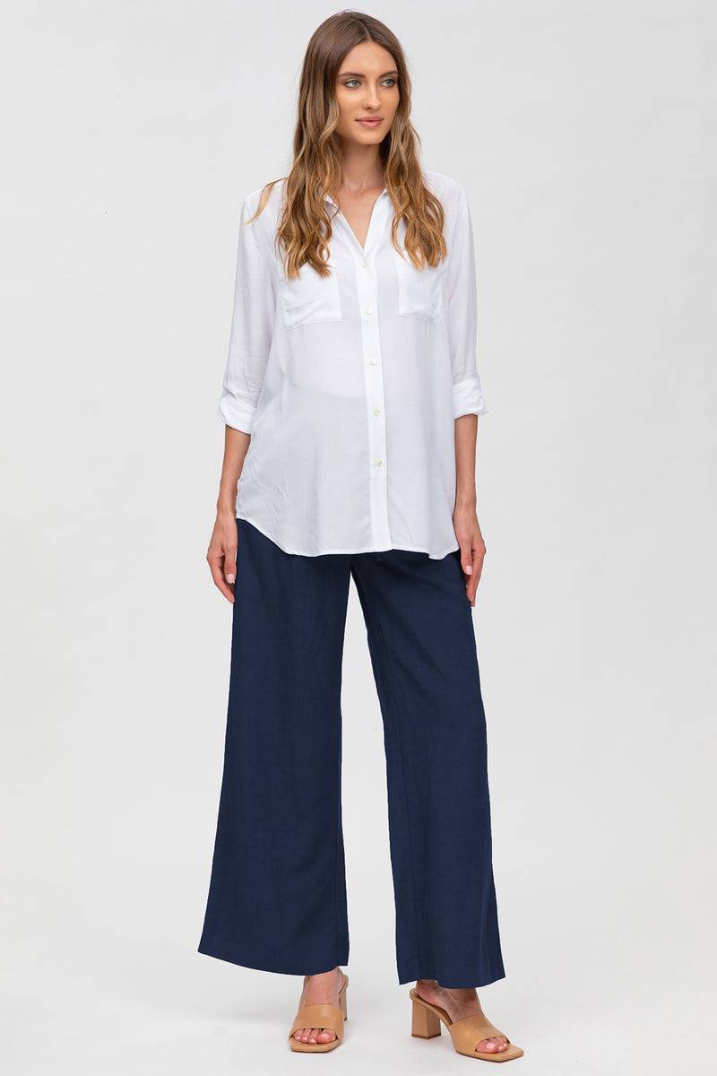 Pietro Brunelli JOSEPH | Pantaloni Premaman in Lino Blu Sconto