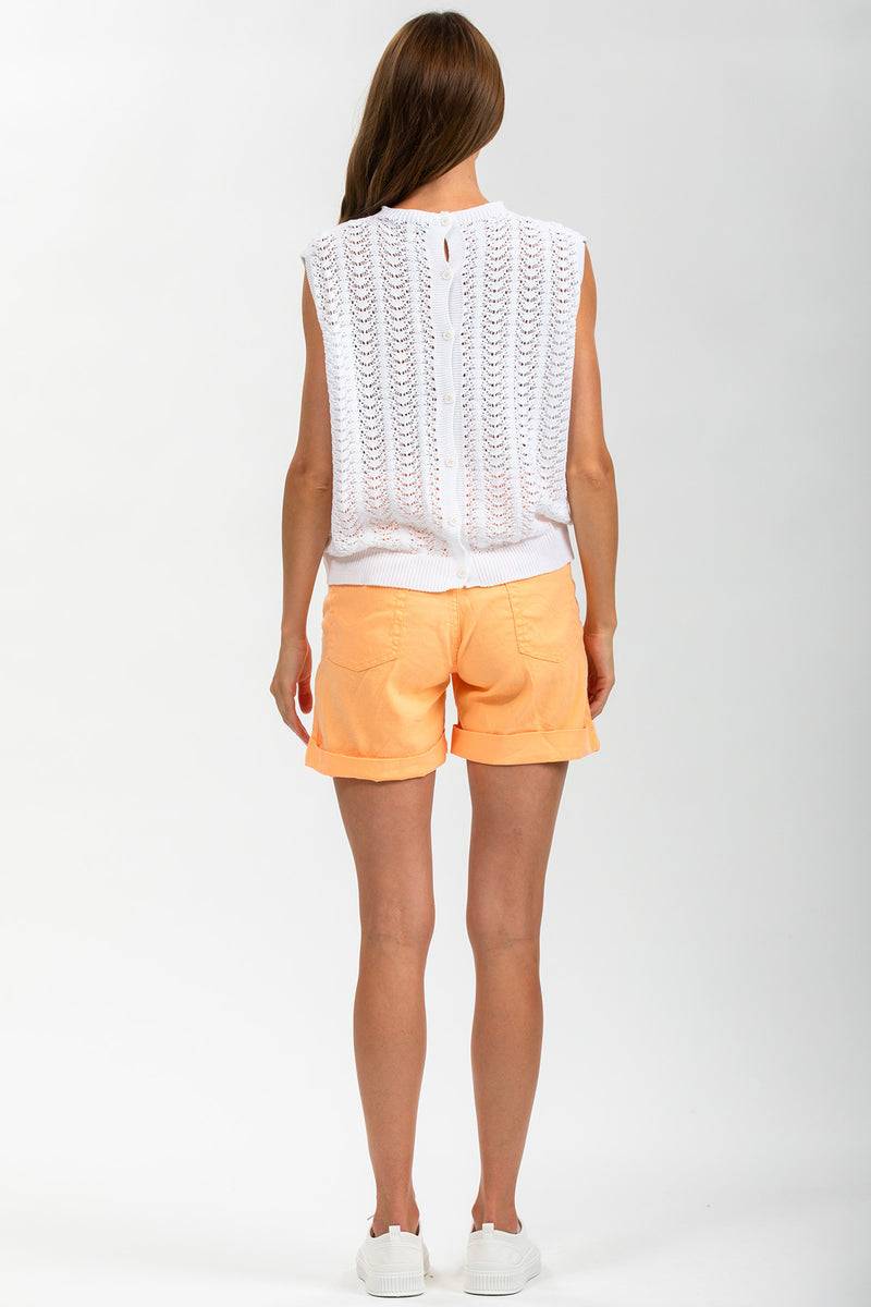 Pietro Brunelli MINI SHORT IN LINO | Pantaloncini Premaman Arancioni Economico