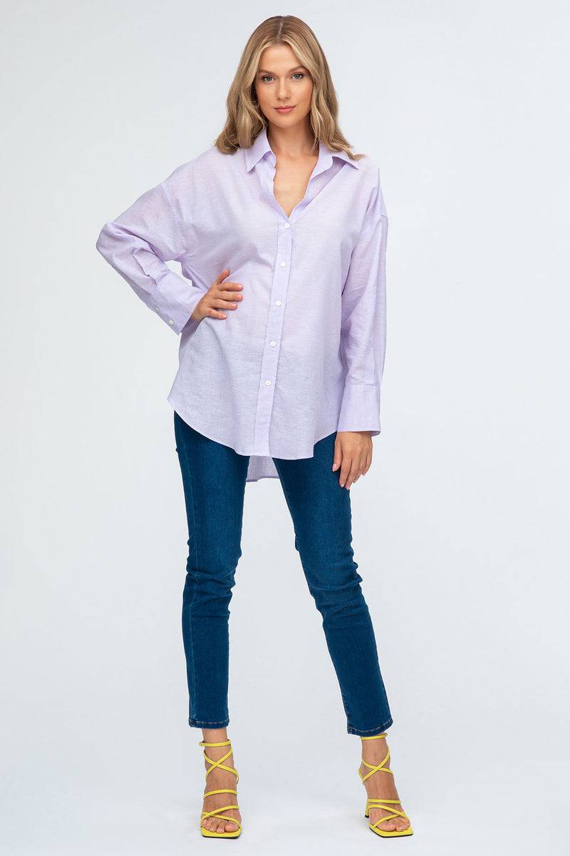 Pietro Brunelli SOPHIA | Camicia Premaman Oversize in Lino Lilla Hotsell