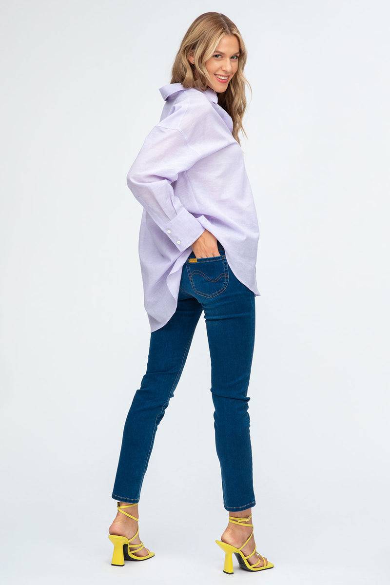Pietro Brunelli SOPHIA | Camicia Premaman Oversize in Lino Lilla Hotsell