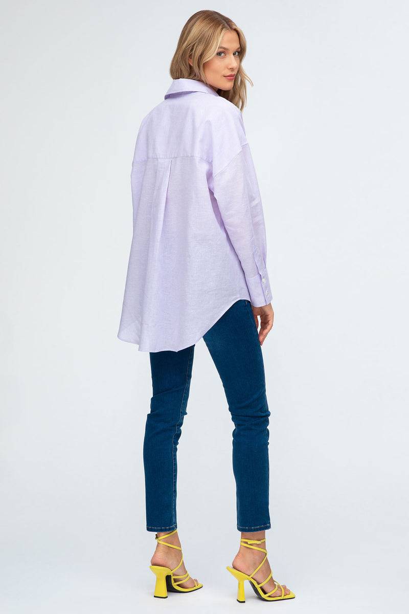 Pietro Brunelli SOPHIA | Camicia Premaman Oversize in Lino Lilla Hotsell