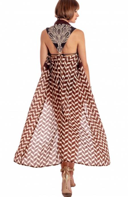Pin Up Stars VESTITO GILET LUNGO STAMPA BEAUTIFUL TREE Spedizione Gratuita