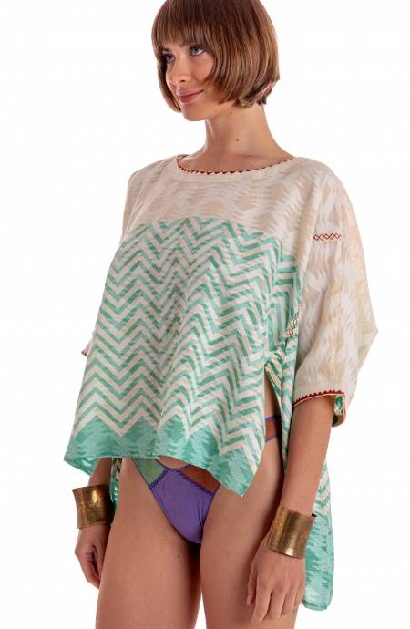 Pin Up Stars BLUSA CON CINTURA STAMPA BEAUTIFUL TREE Sconto