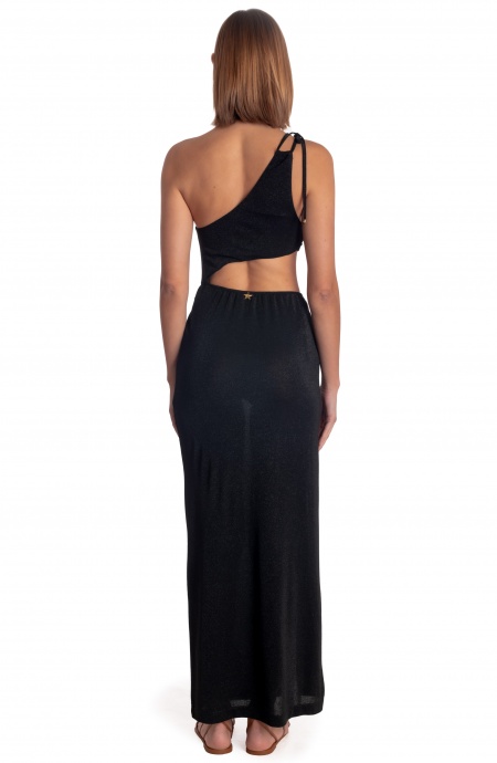 Pin Up Stars ABITO LUNGO MONOSPALLA CUT-OUT LUREX In Saldo
