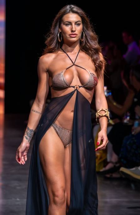 Pin Up Stars BIKINI TRIANGOLO IMBOTTITO LAMÈ CON ACCESSORIO STAMPA TIGER SUN 2025