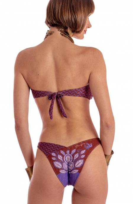 Pin Up Stars BIKINI FASCIA IMBOTTITA CON PERLE STAMPA BEAUTIFUL TREE Spedizione Gratuita