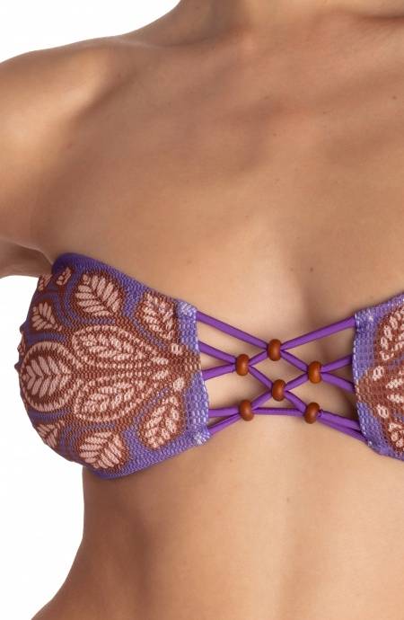 Pin Up Stars BIKINI FASCIA IMBOTTITA CON PERLE STAMPA BEAUTIFUL TREE Spedizione Gratuita