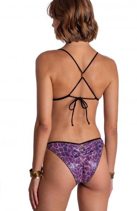 Pin Up Stars BIKINI TRIANGOLO IMBOTTITO PAILLETTES STAMPA GIRAFFA Consegna Veloce