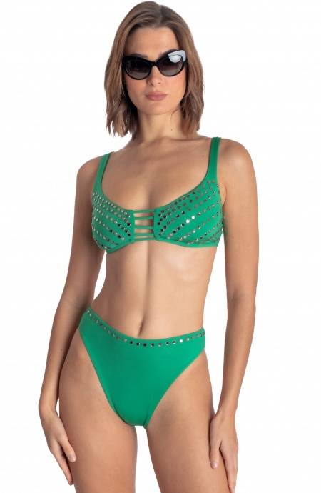 Pin Up Stars BIKINI BRASSIERE CON CRISTALLI SPECCHIETTI Affare Del Giorno