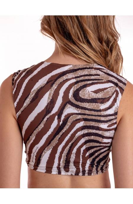 Pin Up Stars TOP INCROCIATO STAMPA ZEBRA Soddisfazione Garantita