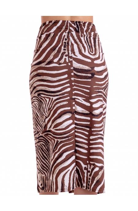 Pin Up Stars GONNA LONGUETTE CON SPACCO STAMPA ZEBRA Shopping online