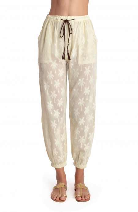 Pin Up Stars PANTALONE RICAMO PALME Ritorno libero