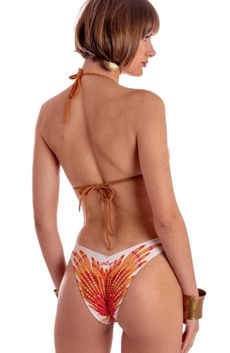 Pin Up Stars BIKINI TRIANGOLO IMBOTTITO CON BORCHIE STAMPA WINGS Nuovo