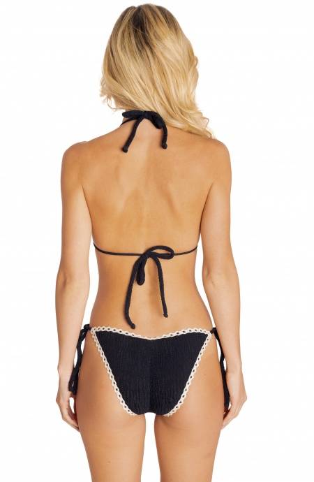 Pin Up Stars BIKINI TRIANGOLO IMBOTTITO GOFFRATO CON PASSAMANERIA TINTA UNITA Offerta