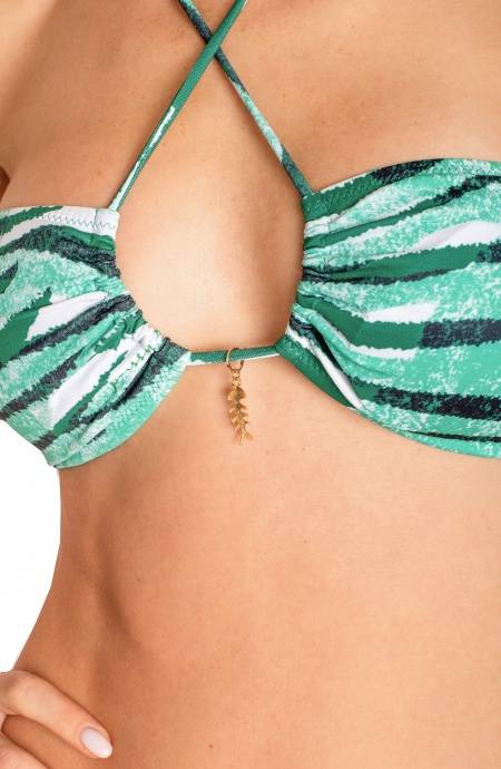 Pin Up Stars BIKINI FASCIA IMBOTTITA CON CIONDOLO STAMPA ZEBRA Italy