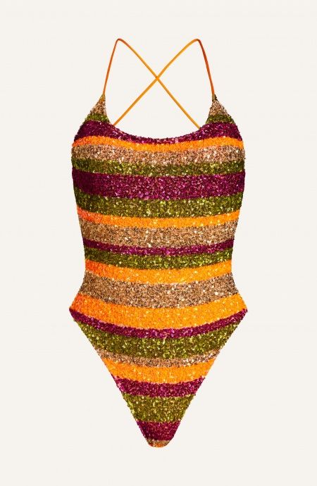 Pin Up Stars Costume Intero Riga Paillettes Qualità Garantita