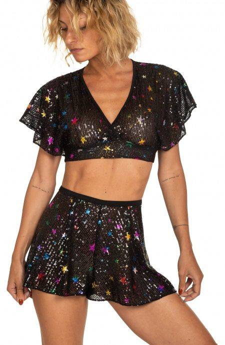 Pin Up Stars Crop Top Incrociato Stella Capricciosa Sconto