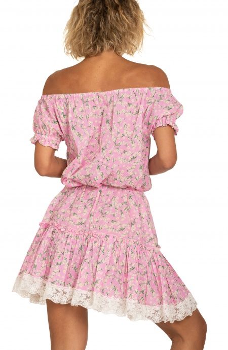 Pin Up Stars Abito Maniche A Palloncino Flower Print Offerte