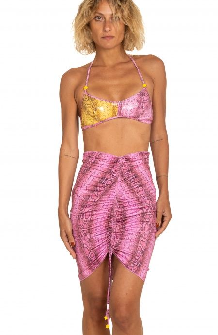 Pin Up Stars Gonna Tubino Con Coulisse Stampa Eccentric Animal Vendita Economica