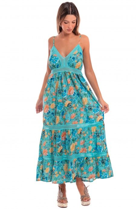 Pin Up Stars Abito Cotone Inserti Pizzo Stampa Monkey 2025