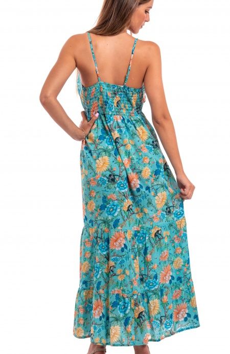 Pin Up Stars Abito Cotone Inserti Pizzo Stampa Monkey 2025