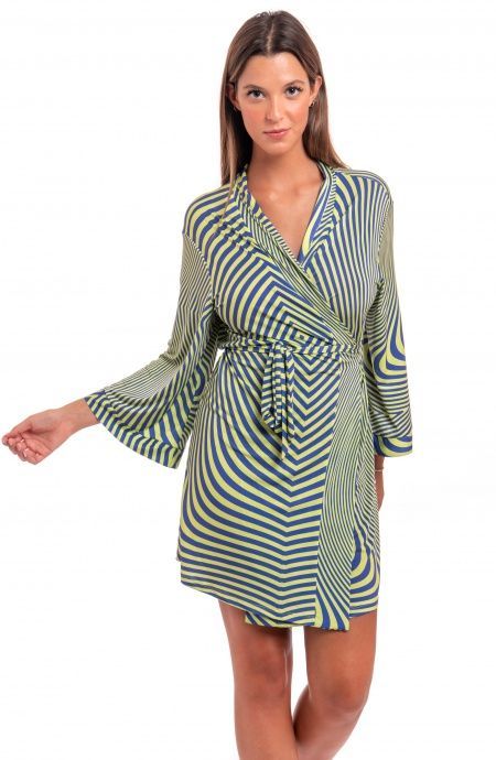 Pin Up Stars Vestito Aperto Jersey Stampa Optical Prezzo Ridotto