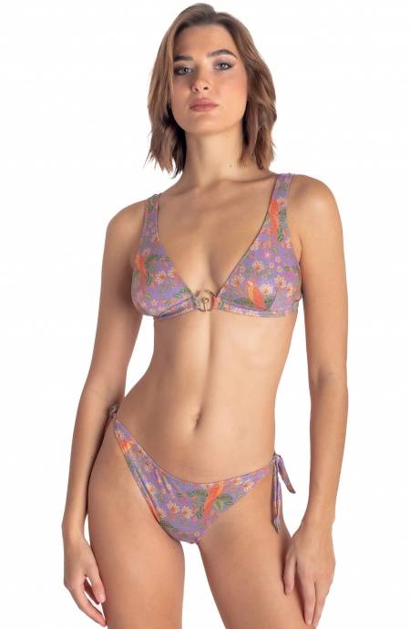Pin Up Stars TOP BIKINI BRASSIERE CON ACCESSORIO STAMPA FLOWER BIRD Moda