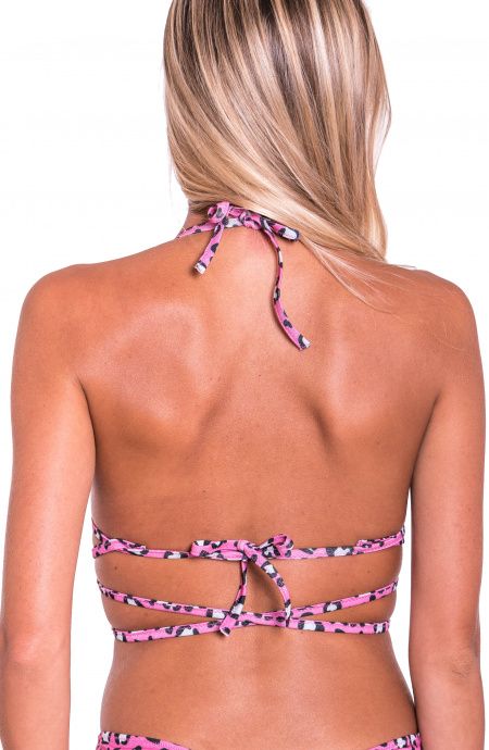 Pin Up Stars Top Bikini Triangolo Imbottito Fisso Push-Up Cuore Matto 2025