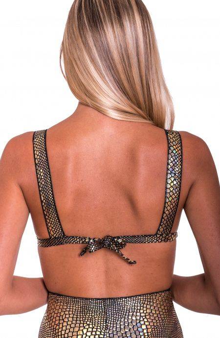 Pin Up Stars Top Bikini Triangolo A Vela Imbottito Pitone Qualità