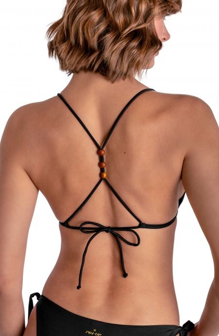 Pin Up Stars TOP BIKINI TRIANGOLO IMBOTTITO CON PERLE E CONCHIGLIE TINTA UNITA Novità