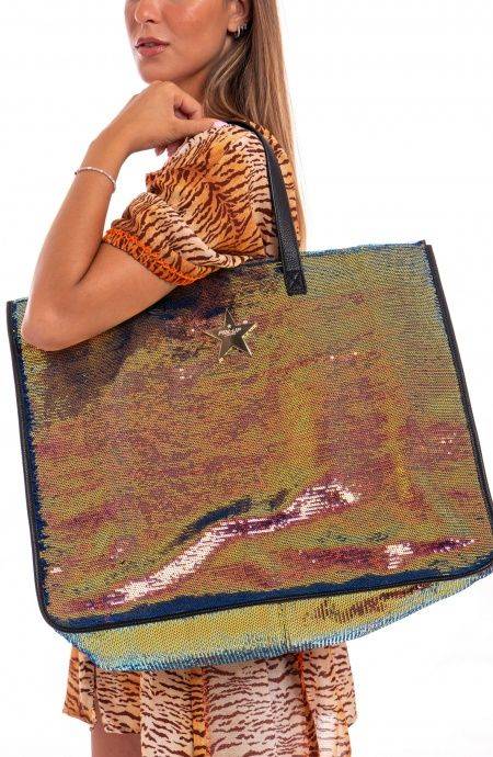 Pin Up Stars Shopping Bag Paillettes Tinta Unita 2025