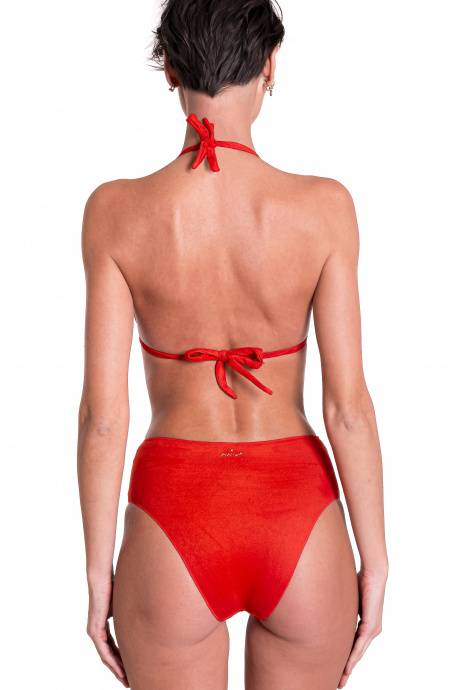 Pin Up Stars Bikini Triangolo Imbottito Slip a Vita Alta Ricamo Conchiglie Qualità