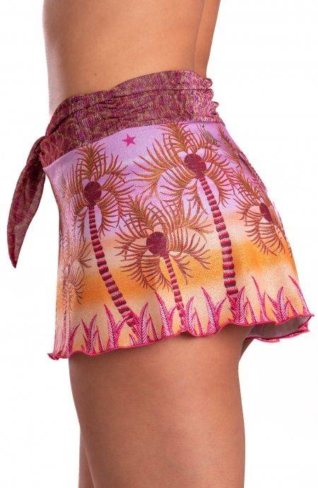 Pin Up Stars Short Piquet Lurex Con Fascione Crepon Lamè Palm Paradise Promozione