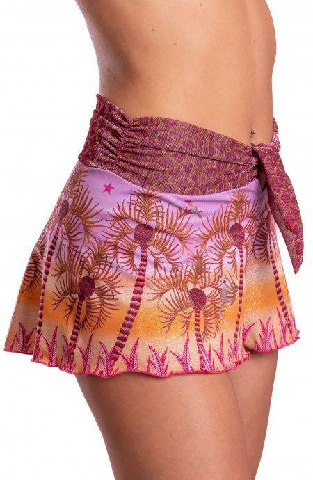 Pin Up Stars Short Piquet Lurex Con Fascione Crepon Lamè Palm Paradise Promozione