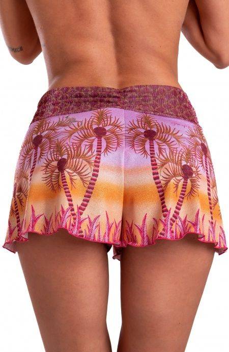 Pin Up Stars Short Piquet Lurex Con Fascione Crepon Lamè Palm Paradise Promozione