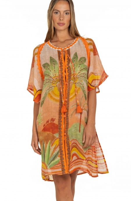 Pin Up Stars Poncho In Garza Stampa Dune Negozi Online
