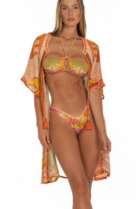 Pin Up Stars Poncho In Garza Stampa Dune Negozi Online